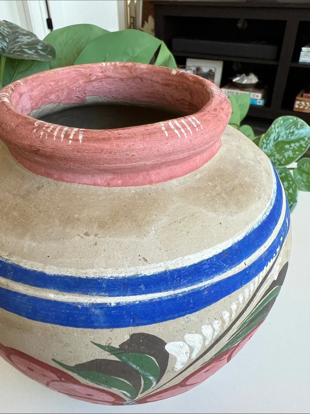 Vintage Mexican Pottery Vase Floral Handmade - Picture 7 of 14